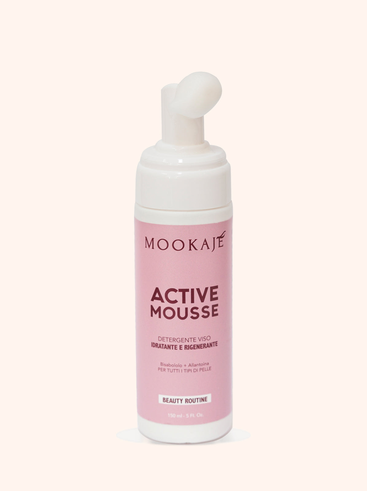 Mousse detergente viso idratante RIGENERANTE e struccante Active Mousse - Mookajè Cosmetics