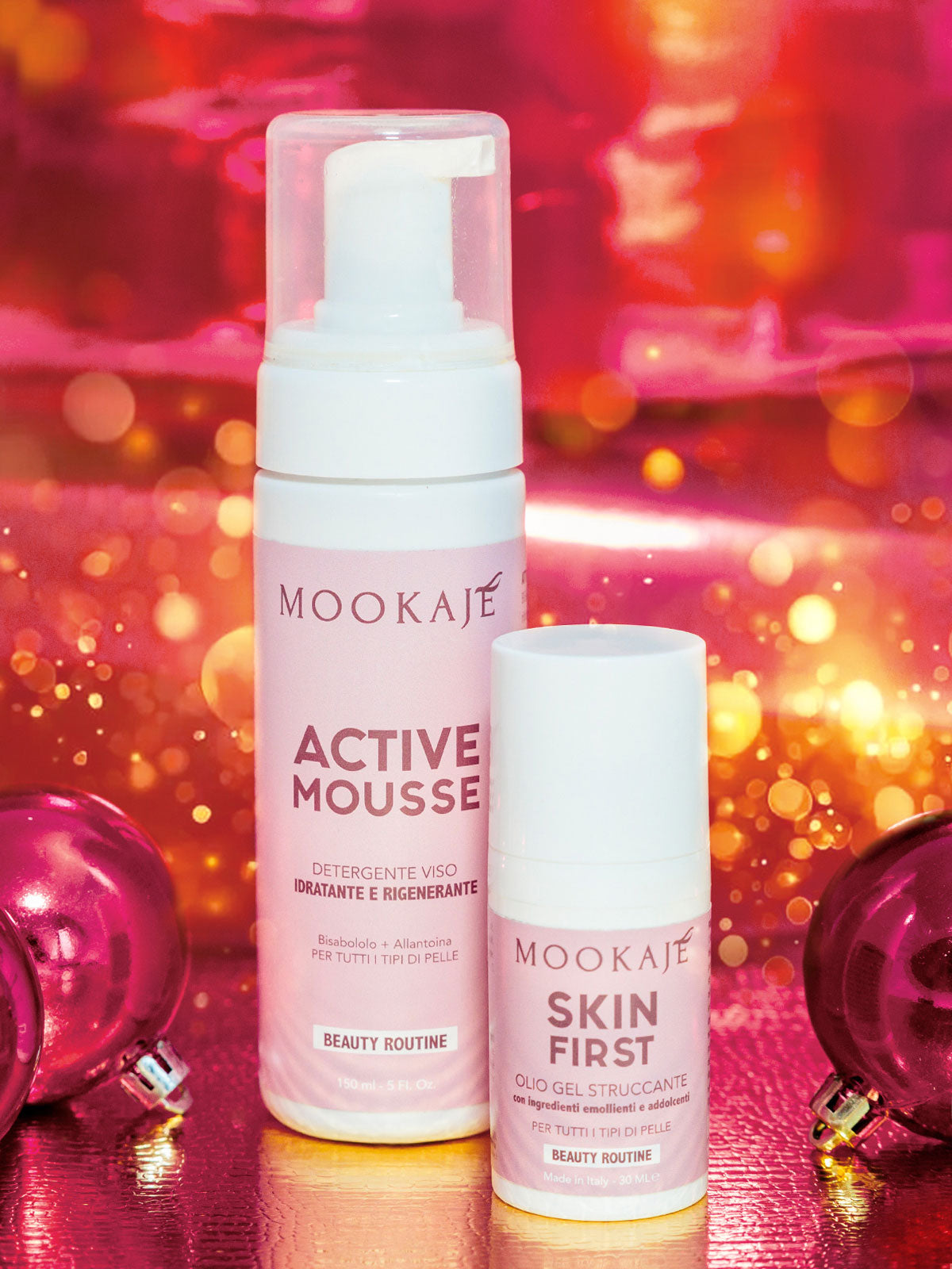 Xmas Duo Essential – Active Mousse Detergente + Skin First Olio Gel Struccante + Panno in microfibra